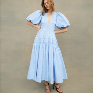 Aje Fallingwater Gathered Midi Dress
